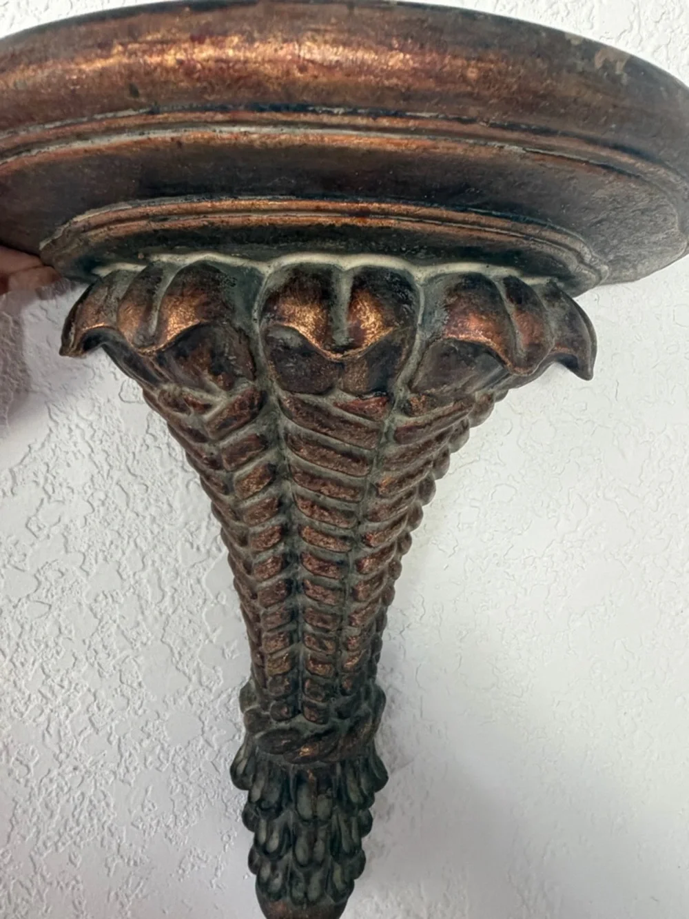 Source Unknown Ornate Wall Display Bracket in Copper-Bronze Finish
